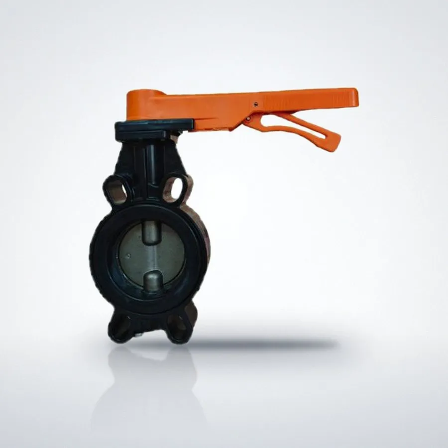 Butterfly valve with an orange lever